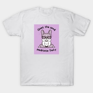 Kawaii Cute Yoga Meditating bullgod T-Shirt